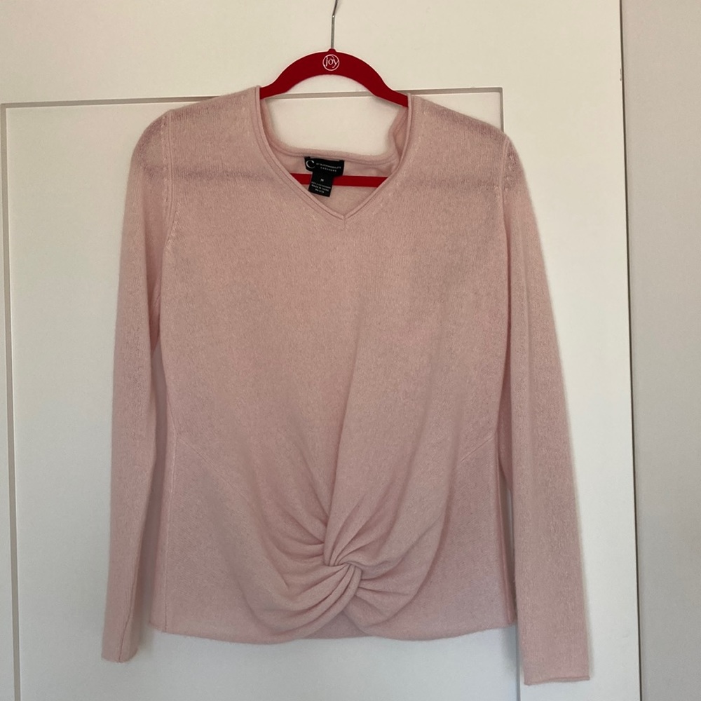 Bloomingdale’s pink cashmere sweater